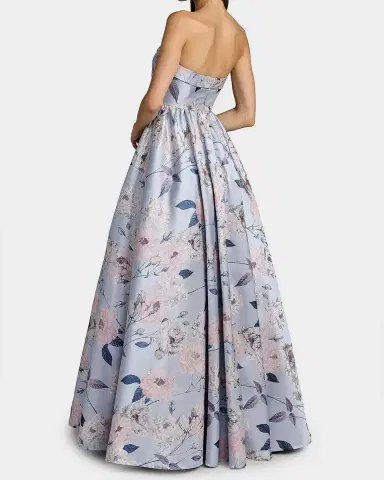 Mac Duggal Floral Brocade Strapless Ball Gown | Thumbnail 2 Mac Duggal Floral Brocade Strapless Ball Gown | Thumbnail 2