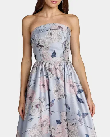 Mac Duggal Floral Brocade Strapless Ball Gown | Thumbnail 3 Mac Duggal Floral Brocade Strapless Ball Gown | Thumbnail 3