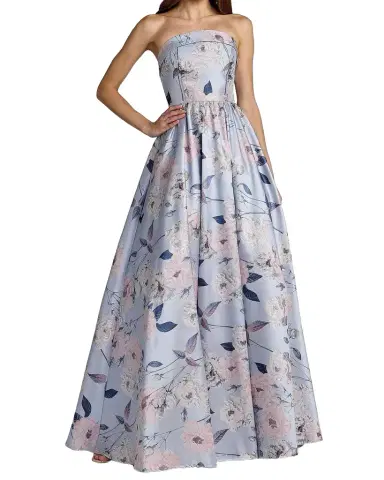 Mac Duggal Floral Brocade Strapless Ball Gown | Thumbnail 1 Mac Duggal Floral Brocade Strapless Ball Gown | Thumbnail 1