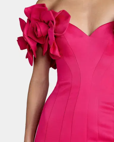 Mac Duggal Embellished Satin Off-Shoulder Trumpet Gown | Thumbnail 3 Mac Duggal Embellished Satin Off-Shoulder Trumpet Gown | Thumbnail 3