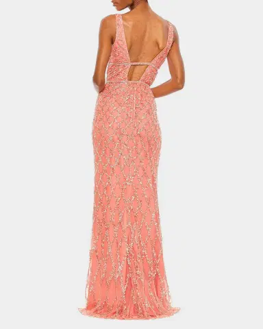 Mac Duggal Embellished V-Neck Column Gown | Thumbnail 2 Mac Duggal Embellished V-Neck Column Gown | Thumbnail 2