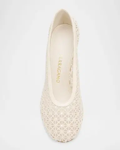 FERRAGAMO 95mm Sol Embellished Macrame Pumps | Thumbnail 3 FERRAGAMO 95mm Sol Embellished Macrame Pumps | Thumbnail 3
