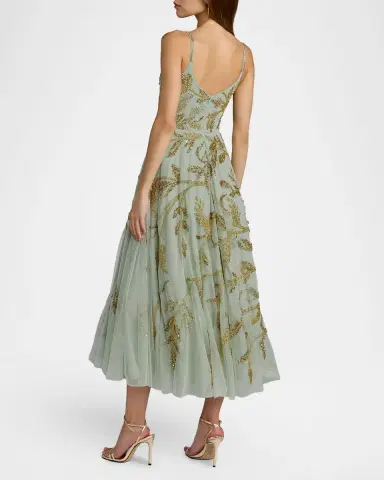 Mac Duggal Embellished Mesh Midi-Dress | Thumbnail 2 Mac Duggal Embellished Mesh Midi-Dress | Thumbnail 2