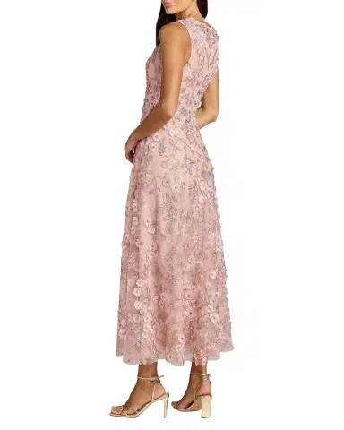 Mac Duggal Floral Embroidered Round-Neck Midi-Dress | Thumbnail 1 Mac Duggal Floral Embroidered Round-Neck Midi-Dress | Thumbnail 1