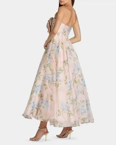 Mac Duggal Floral Organza A-Line Strapless Cocktail Dress | Thumbnail 2 Mac Duggal Floral Organza A-Line Strapless Cocktail Dress | Thumbnail 2