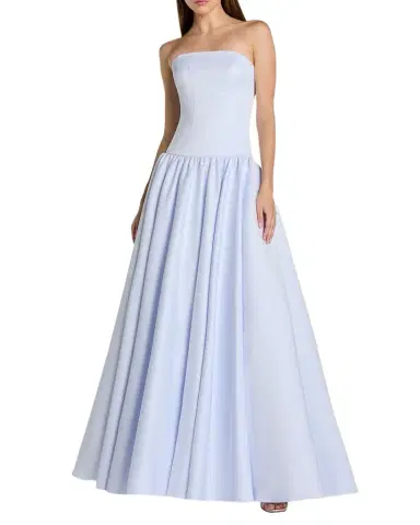 Mac Duggal Strapless A-Line Satin Gown | Thumbnail 1 Mac Duggal Strapless A-Line Satin Gown | Thumbnail 1