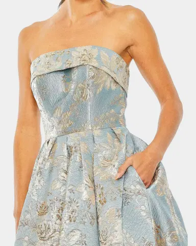 Mac Duggal Floral Brocade Midi Dress | Thumbnail 3 Mac Duggal Floral Brocade Midi Dress | Thumbnail 3