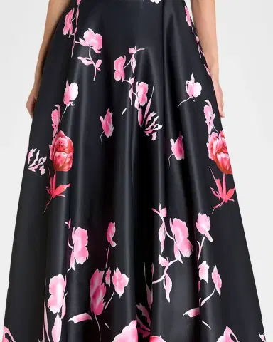 Mac Duggal Floral Satin Ball Gown | Thumbnail 3 Mac Duggal Floral Satin Ball Gown | Thumbnail 3