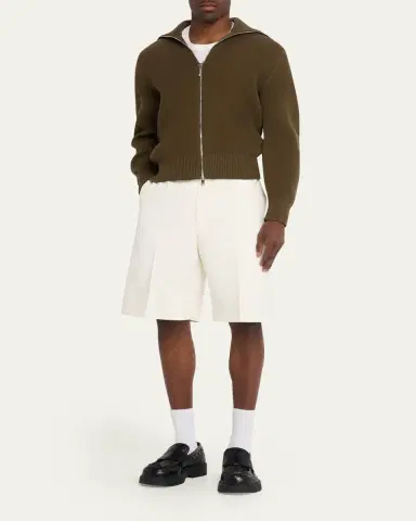 Bottega Veneta Men's Cotton and Silk-Blend Chino Shorts | Thumbnail 6 Bottega Veneta Men's Cotton and Silk-Blend Chino Shorts | Thumbnail 6