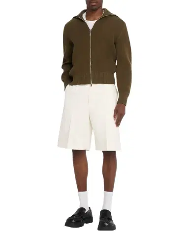 Bottega Veneta Men's Cotton and Silk-Blend Chino Shorts | Thumbnail 1 Bottega Veneta Men's Cotton and Silk-Blend Chino Shorts | Thumbnail 1