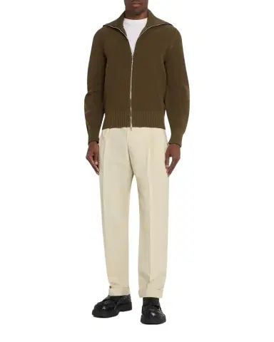 Bottega Veneta Men's Wool and Cotton Tapered-Leg Trousers | Thumbnail 1 Bottega Veneta Men's Wool and Cotton Tapered-Leg Trousers | Thumbnail 1