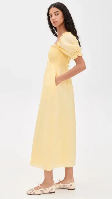 Hill House Home The Scarlett Midi Nap Dress Butter Yellow | Thumbnail 4 Hill House Home The Scarlett Midi Nap Dress Butter Yellow | Thumbnail 4
