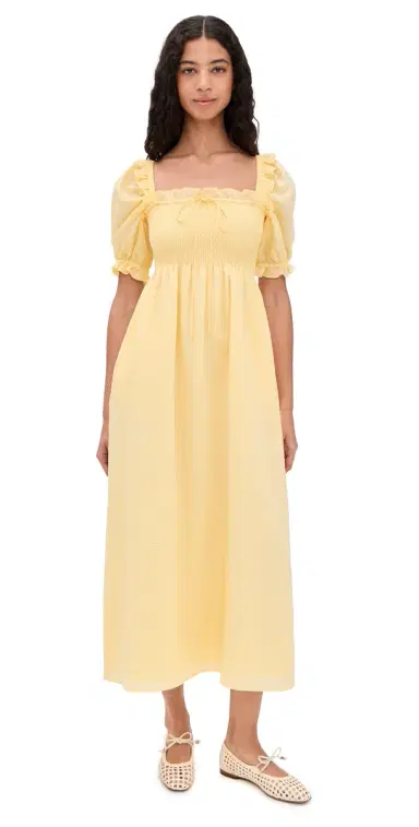Hill House Home The Scarlett Midi Nap Dress Butter Yellow | Thumbnail 1 Hill House Home The Scarlett Midi Nap Dress Butter Yellow | Thumbnail 1