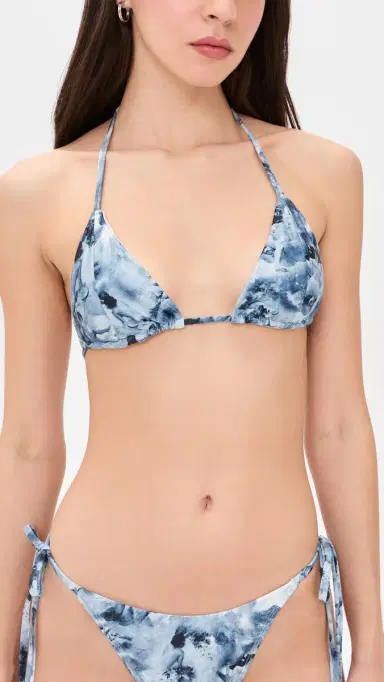 Good American Print String Bikini Top Blue Angel Print | Thumbnail 2 Good American Print String Bikini Top Blue Angel Print | Thumbnail 2