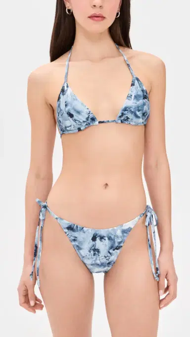 Good American Print String Bikini Top Blue Angel Print | Thumbnail 5 Good American Print String Bikini Top Blue Angel Print | Thumbnail 5