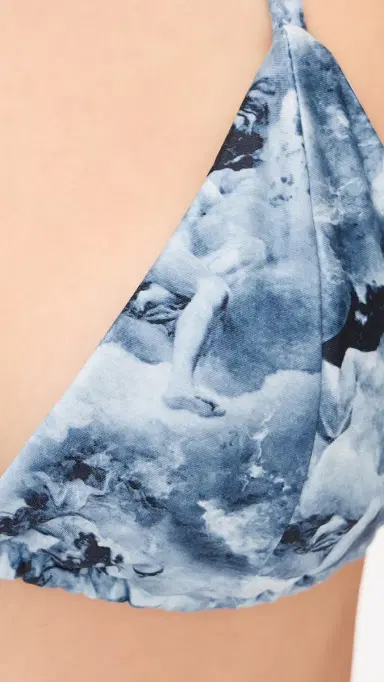 Good American Print String Bikini Top Blue Angel Print | Thumbnail 6 Good American Print String Bikini Top Blue Angel Print | Thumbnail 6