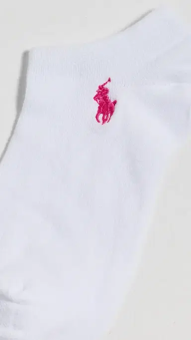 Polo Ralph Lauren Ultra Low Cut Flat Knit Socks 6 Pack White Assorted Bright Pony One Size | Thumbnail 3 Polo Ralph Lauren Ultra Low Cut Flat Knit Socks 6 Pack White Assorted Bright Pony One Size | Thumbnail 3