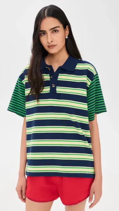 Damson Madder Zia Rugby Mix Stripe Shirt Multi | Thumbnail 2 Damson Madder Zia Rugby Mix Stripe Shirt Multi | Thumbnail 2
