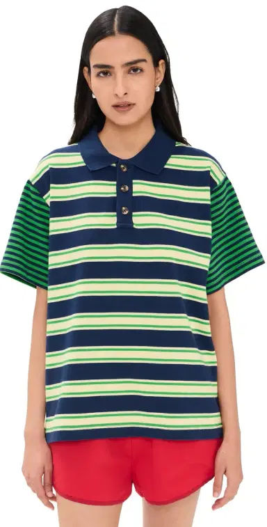 Damson Madder Zia Rugby Mix Stripe Shirt Multi | Thumbnail 1 Damson Madder Zia Rugby Mix Stripe Shirt Multi | Thumbnail 1