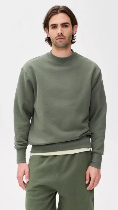 Power Goods Loopback Crewneck Sweatshirt Olive M | Thumbnail 2 Power Goods Loopback Crewneck Sweatshirt Olive M | Thumbnail 2