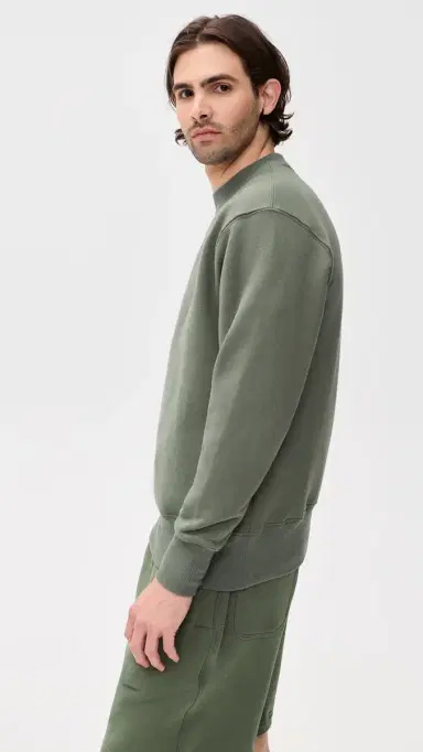 Power Goods Loopback Crewneck Sweatshirt Olive M | Thumbnail 4 Power Goods Loopback Crewneck Sweatshirt Olive M | Thumbnail 4