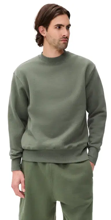 Power Goods Loopback Crewneck Sweatshirt Olive M | Thumbnail 1 Power Goods Loopback Crewneck Sweatshirt Olive M | Thumbnail 1