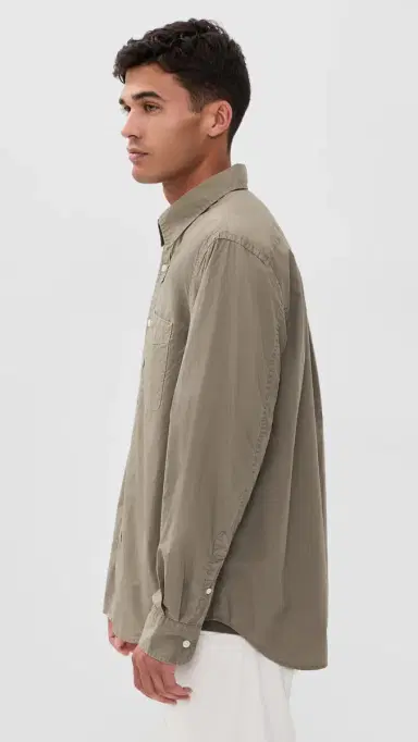 Madewell Long Sleeve Poplin Shirt Dark Driftwood | Thumbnail 4 Madewell Long Sleeve Poplin Shirt Dark Driftwood | Thumbnail 4