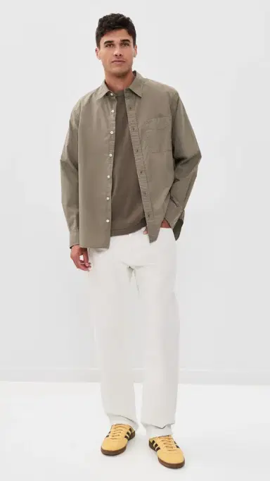 Madewell Long Sleeve Poplin Shirt Dark Driftwood | Thumbnail 5 Madewell Long Sleeve Poplin Shirt Dark Driftwood | Thumbnail 5