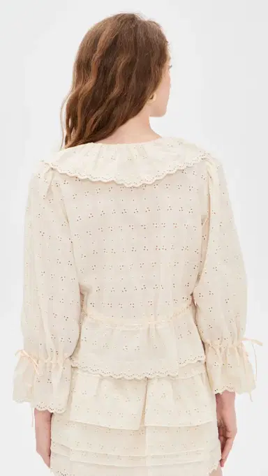 Wayf Sophia Ruffle Top Beige S | Thumbnail 3 Wayf Sophia Ruffle Top Beige S | Thumbnail 3