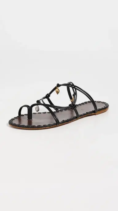 Farm Rio Sea Flat Sandals Black And Cuoio | Thumbnail 2 Farm Rio Sea Flat Sandals Black And Cuoio | Thumbnail 2