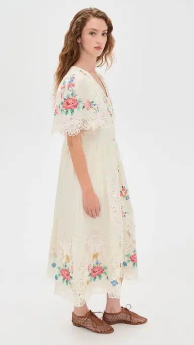 Sea Astrid Embroidery Short Sleeve Midi Dress ulti | Thumbnail 4 Sea Astrid Embroidery Short Sleeve Midi Dress ulti | Thumbnail 4