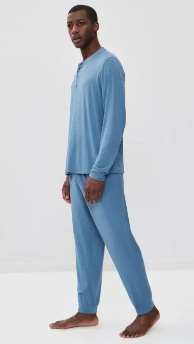 Eberjey Henry Long Pajamas et late Blue | Thumbnail 4 Eberjey Henry Long Pajamas et late Blue | Thumbnail 4