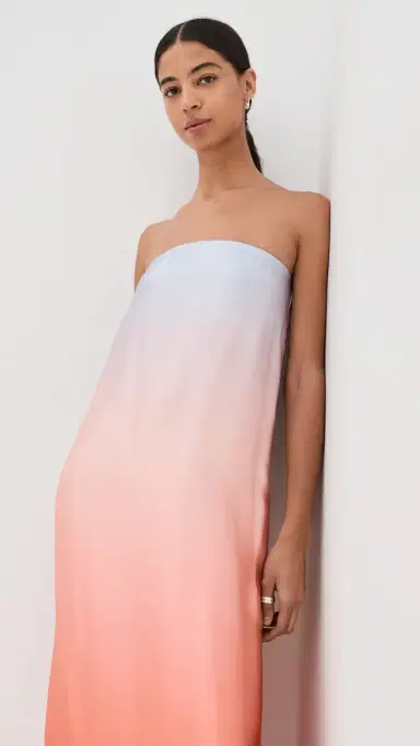 Sablyn Arden Strapless ilk Ombre Maxi Dress Melon | Thumbnail 2 Sablyn Arden Strapless ilk Ombre Maxi Dress Melon | Thumbnail 2