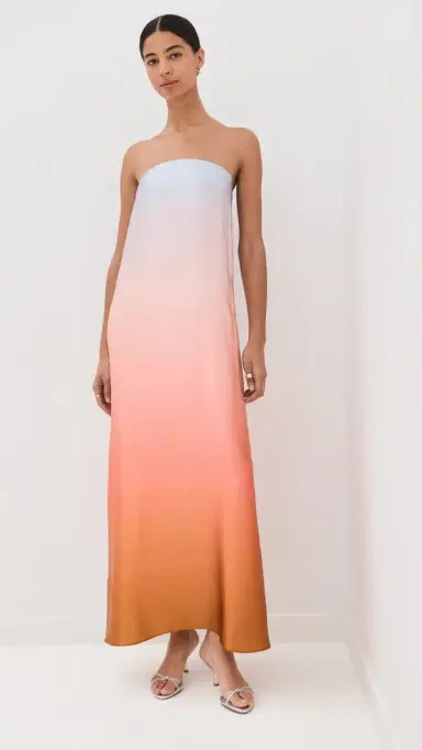 Sablyn Arden Strapless ilk Ombre Maxi Dress Melon | Thumbnail 3 Sablyn Arden Strapless ilk Ombre Maxi Dress Melon | Thumbnail 3