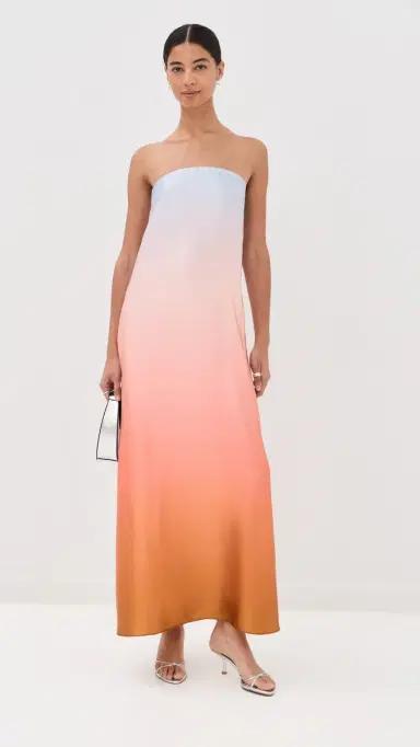 Sablyn Arden Strapless ilk Ombre Maxi Dress Melon | Thumbnail 6 Sablyn Arden Strapless ilk Ombre Maxi Dress Melon | Thumbnail 6