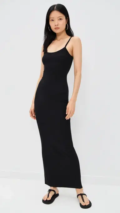 Cotton Citizen Verona Spaghetti Maxi Dress Jet Black | Thumbnail 2 Cotton Citizen Verona Spaghetti Maxi Dress Jet Black | Thumbnail 2