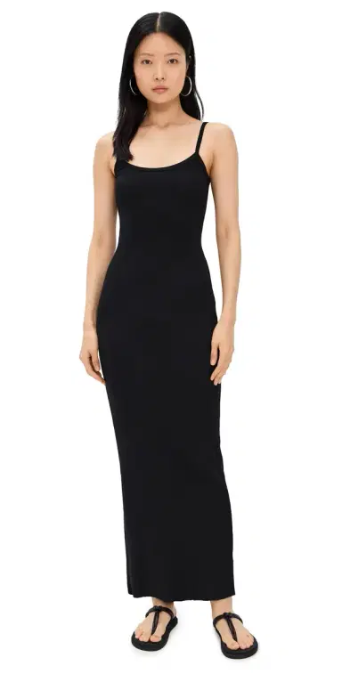 Cotton Citizen Verona Spaghetti Maxi Dress Jet Black | Thumbnail 1 Cotton Citizen Verona Spaghetti Maxi Dress Jet Black | Thumbnail 1