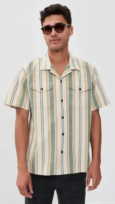 Filson Short Sleeve Chambray Camp Shirt Natural/Khaki | Thumbnail 2 Filson Short Sleeve Chambray Camp Shirt Natural/Khaki | Thumbnail 2