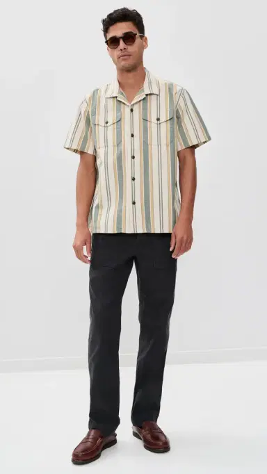 Filson Short Sleeve Chambray Camp Shirt Natural/Khaki | Thumbnail 5 Filson Short Sleeve Chambray Camp Shirt Natural/Khaki | Thumbnail 5
