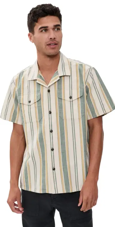 Filson Short Sleeve Chambray Camp Shirt Natural/Khaki | Thumbnail 1 Filson Short Sleeve Chambray Camp Shirt Natural/Khaki | Thumbnail 1