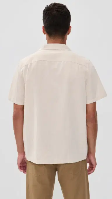 Marine Layer Embroidered Resort Shirt Cream/Green Palm | Thumbnail 3 Marine Layer Embroidered Resort Shirt Cream/Green Palm | Thumbnail 3