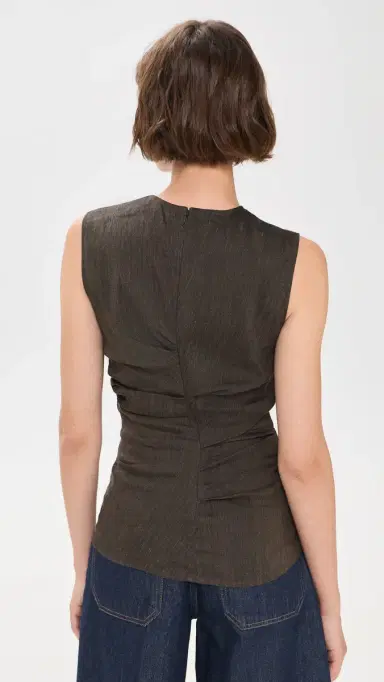 Proenza Schouler White Label Anoushka Top In Linen Slub | Thumbnail 3 Proenza Schouler White Label Anoushka Top In Linen Slub | Thumbnail 3