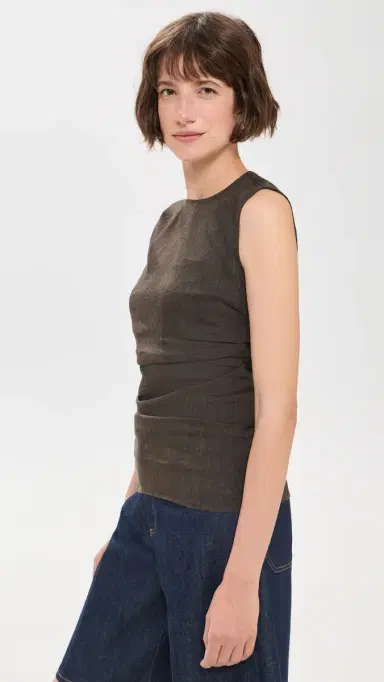 Proenza Schouler White Label Anoushka Top In Linen Slub | Thumbnail 4 Proenza Schouler White Label Anoushka Top In Linen Slub | Thumbnail 4