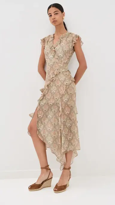 Veronica Beard Avenel Silk Dress Stone Khaki Multi | Thumbnail 2 Veronica Beard Avenel Silk Dress Stone Khaki Multi | Thumbnail 2
