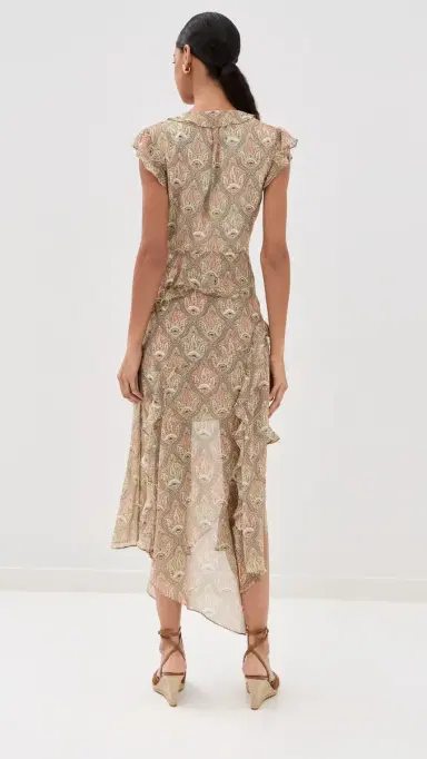 Veronica Beard Avenel Silk Dress Stone Khaki Multi | Thumbnail 3 Veronica Beard Avenel Silk Dress Stone Khaki Multi | Thumbnail 3