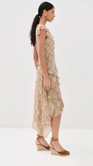 Veronica Beard Avenel Silk Dress Stone Khaki Multi | Thumbnail 4 Veronica Beard Avenel Silk Dress Stone Khaki Multi | Thumbnail 4