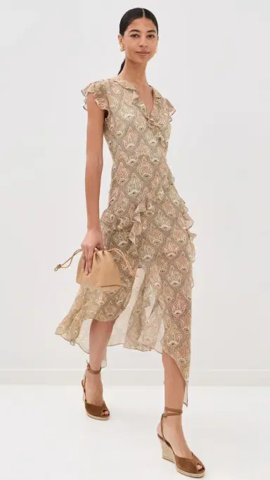 Veronica Beard Avenel Silk Dress Stone Khaki Multi | Thumbnail 5 Veronica Beard Avenel Silk Dress Stone Khaki Multi | Thumbnail 5