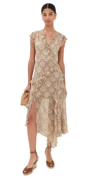 Veronica Beard Avenel Silk Dress Stone Khaki Multi | Thumbnail 1 Veronica Beard Avenel Silk Dress Stone Khaki Multi | Thumbnail 1