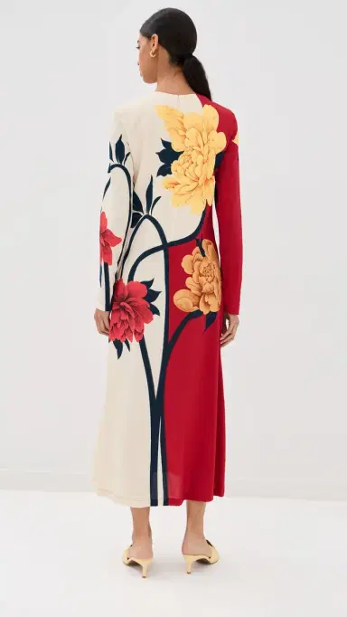 La DoubleJ Long Sleeve wing Dress Queen Peony Placee | Thumbnail 3 La DoubleJ Long Sleeve wing Dress Queen Peony Placee | Thumbnail 3