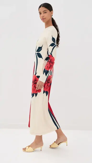 La DoubleJ Long Sleeve wing Dress Queen Peony Placee | Thumbnail 4 La DoubleJ Long Sleeve wing Dress Queen Peony Placee | Thumbnail 4